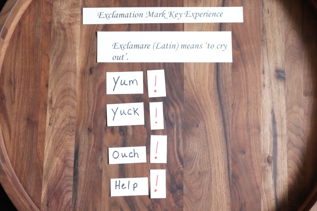 Montessori Exclamation Key Lesson