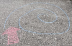 Sidewalk Chalk Spiral