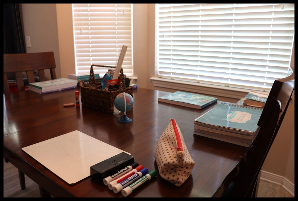 Homeschool Table Setup