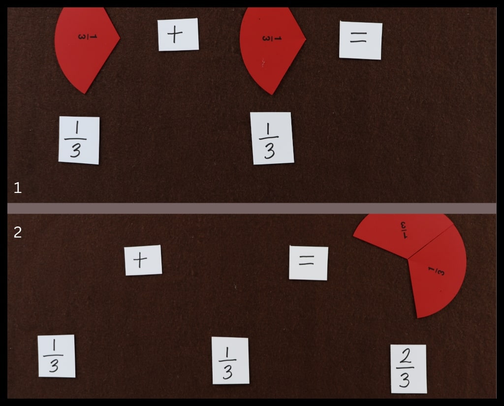 Addition Fractions 1-3 Collage