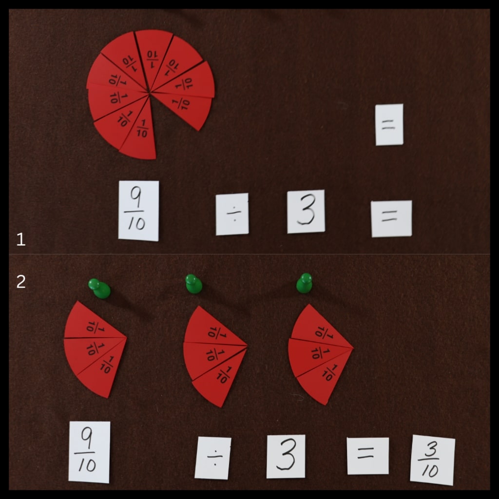 Fraction Division by Whole Number Collage