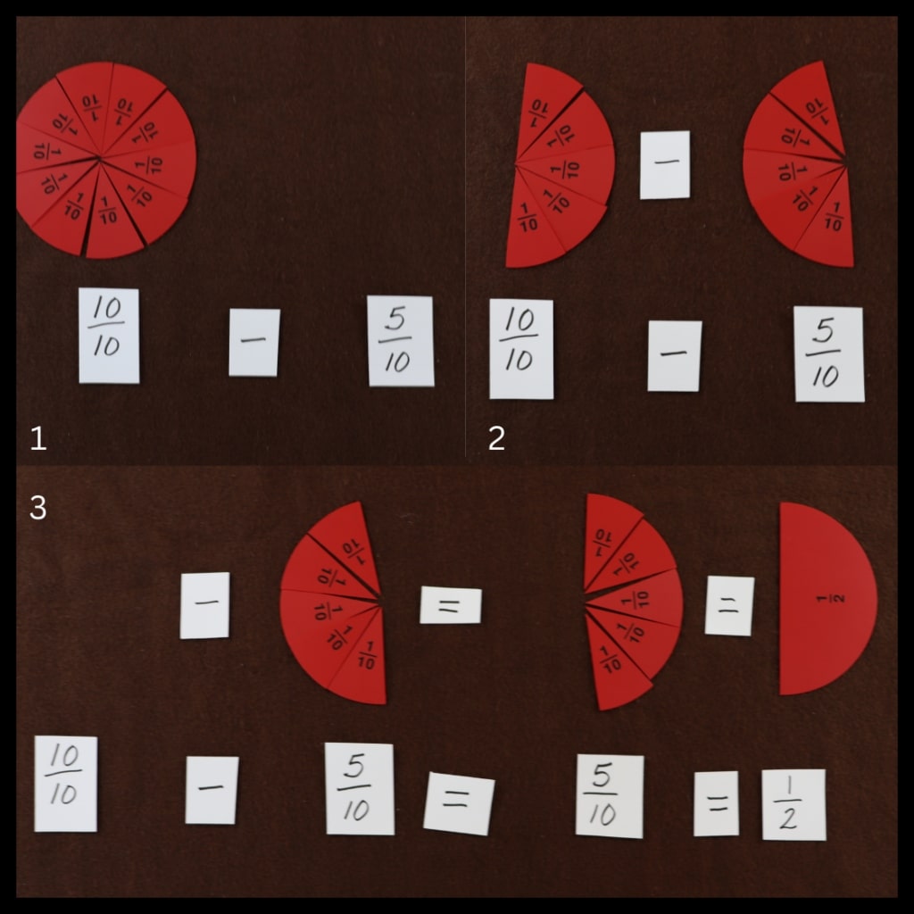 Fraction Subtraction and Simplify Collage